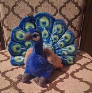 Vibrant Plush Peacock Toy